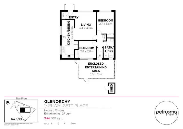 Floorplan of Homely unit listing, 1/29 Walgett Place, Glenorchy TAS 7010