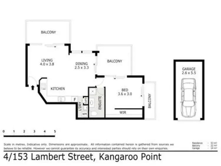 Floorplan of Homely apartment listing, 4/153 Lambert St, Kangaroo Point QLD 4169