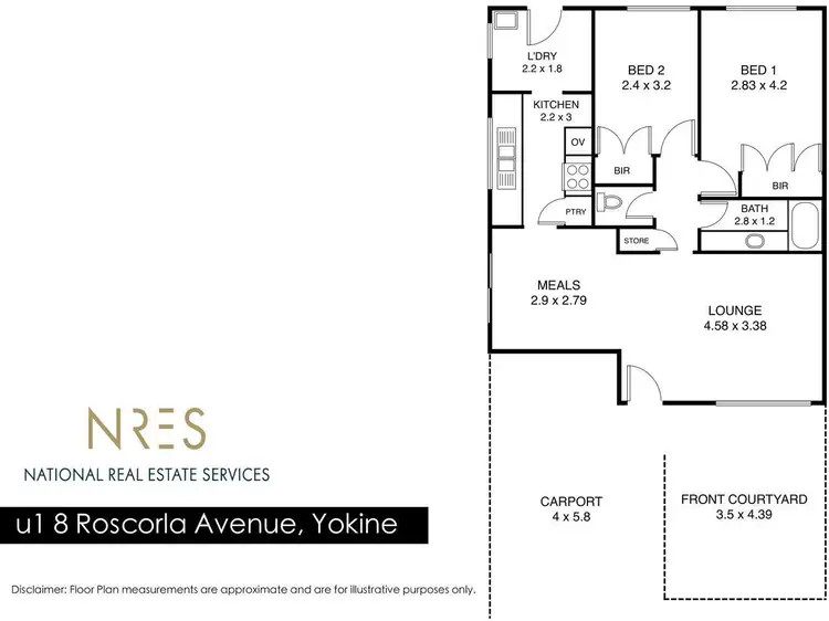 Floorplan of Homely unit listing, 1/8 Roscorla Avenue, Yokine WA 6060