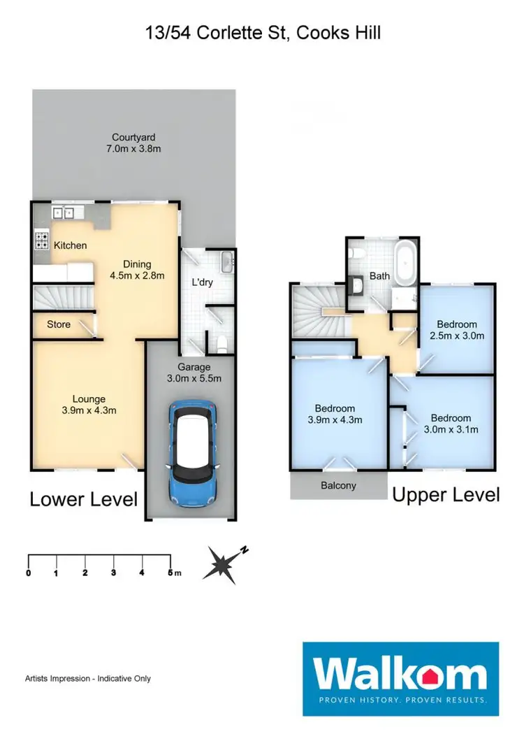 Floorplan of Homely townhouse listing, 13/54 Corlette Street, Cooks Hill NSW 2300