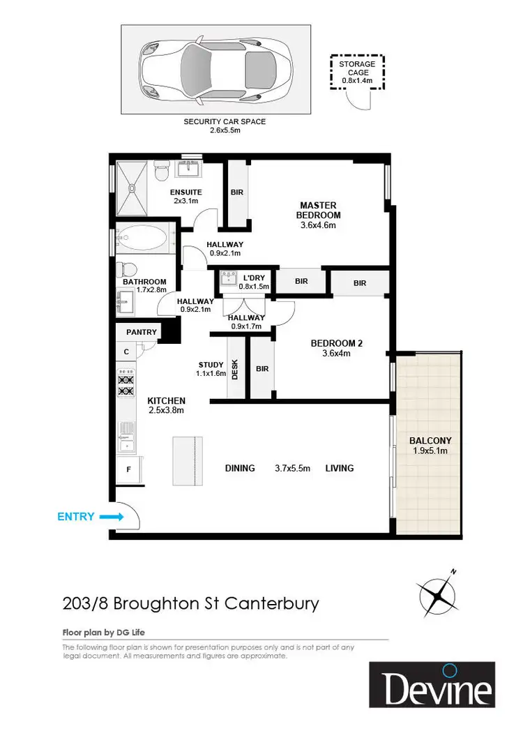 Floorplan of Homely apartment listing, 203/8 Broughton Street, Canterbury NSW 2193