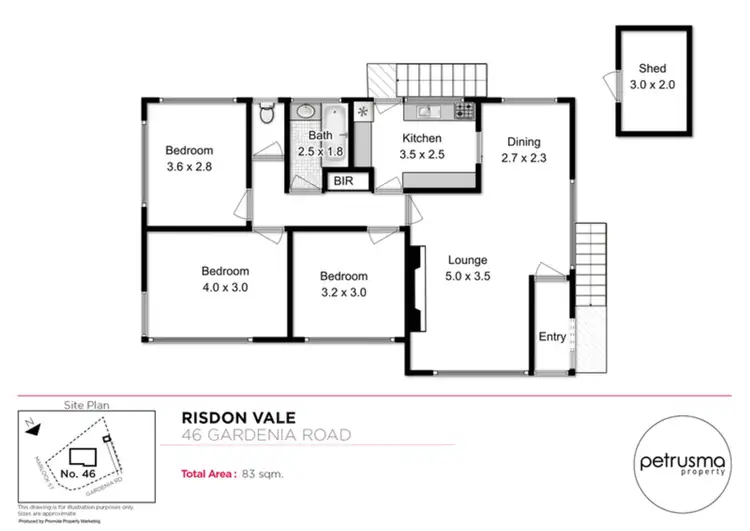 Floorplan of Homely house listing, 46 Gardenia Road, Risdon Vale TAS 7016