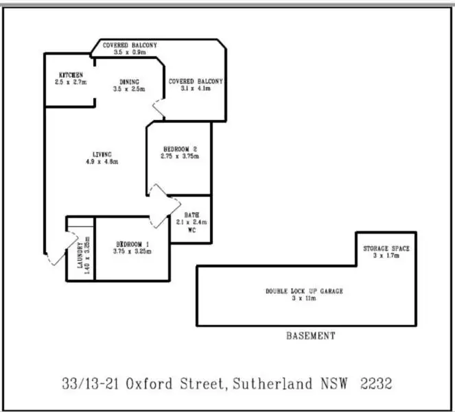 Floorplan of Homely unit listing, 33/13-21 Oxford Street, Sutherland NSW 2232