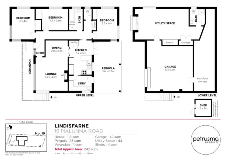 Floorplan of Homely house listing, 19 Malunna Road, Lindisfarne TAS 7015