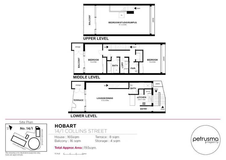 Floorplan of Homely unit listing, 14/1 Collins Street, Hobart TAS 7000