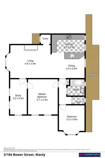 Floorplan of Homely unit listing, 3/104 Bower Street, Manly NSW 2095