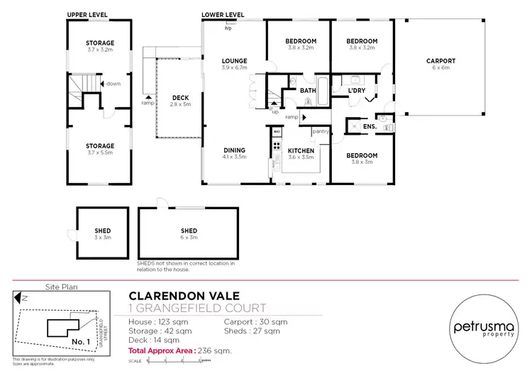 Floorplan of Homely house listing, 1 Grangefield Court, Clarendon Vale TAS 7019