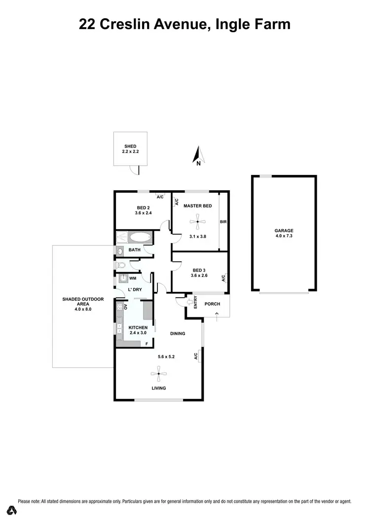 Floorplan of Homely house listing, 22 Creslin Ave, Ingle Farm SA 5098