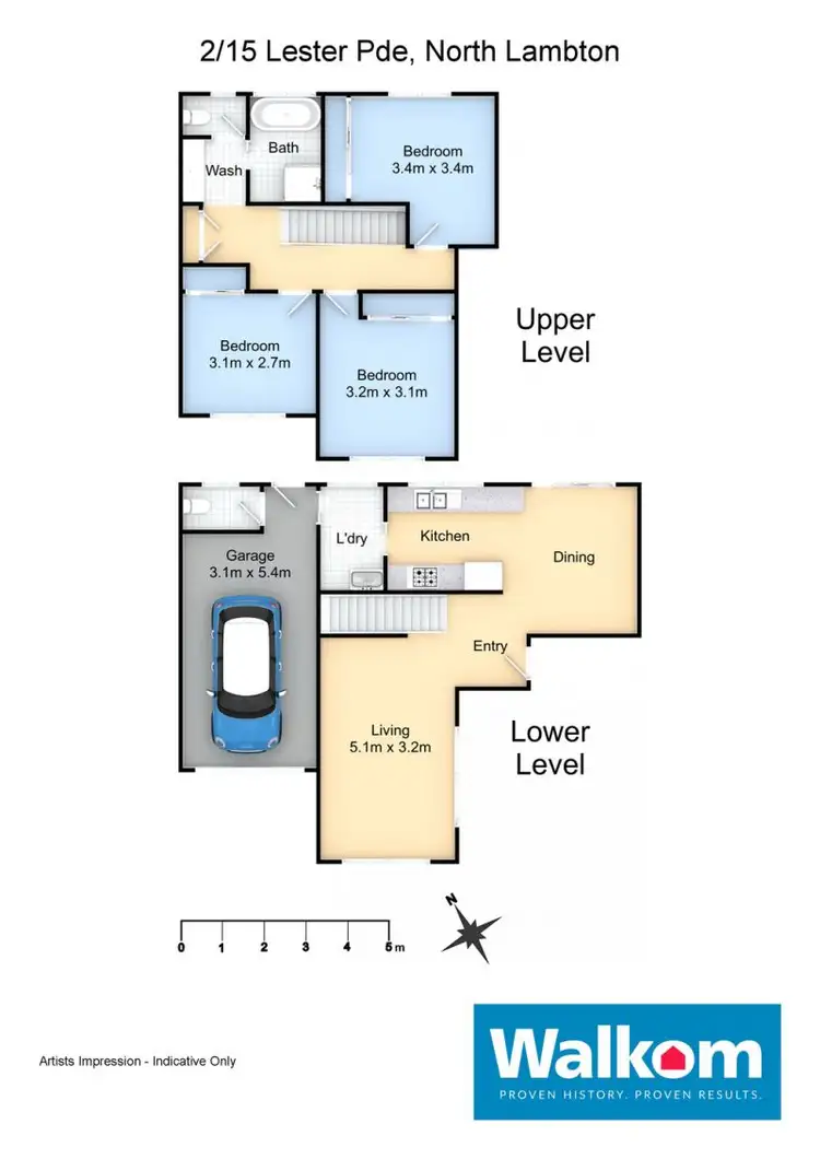 Floorplan of Homely unit listing, 2/15 Lester Parade, North Lambton NSW 2299