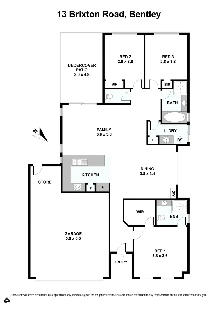 Floorplan of Homely house listing, 13 Brixton Road, Bentley WA 6102