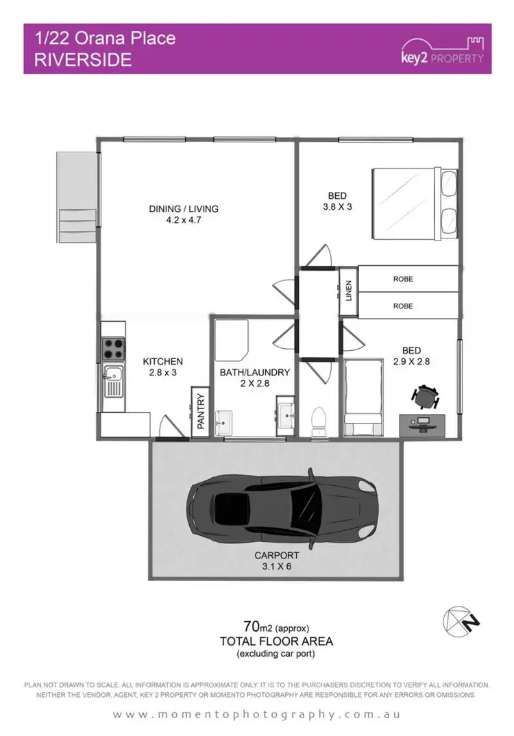 Floorplan of Homely unit listing, 1/22 Orana Place, Riverside TAS 7250