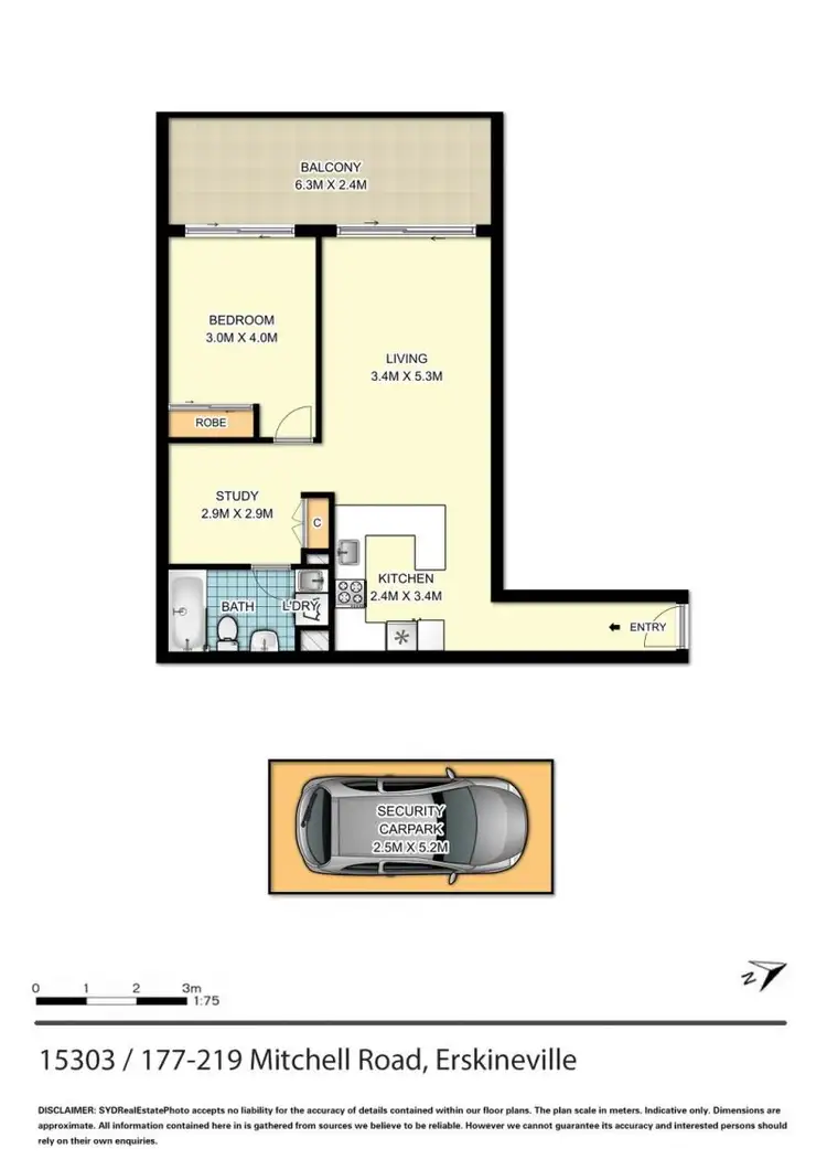 Floorplan of Homely apartment listing, 15303/177-219 Mitchell Road, Erskineville NSW 2043