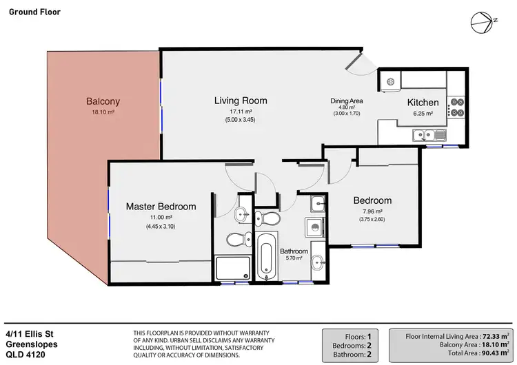 Floorplan of Homely unit listing, 4/11 Ellis Street, Greenslopes QLD 4120