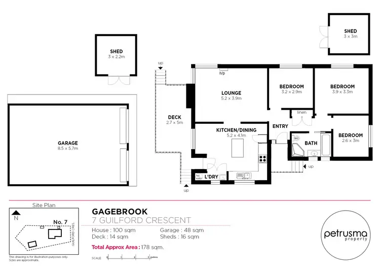 Floorplan of Homely house listing, 7 Guilford Crescent, Gagebrook TAS 7030