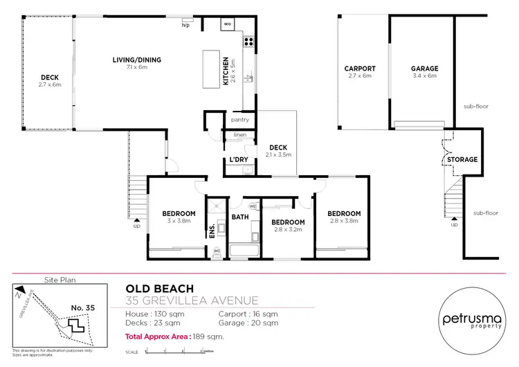 Floorplan of Homely house listing, 35 Grevillea Avenue, Old Beach TAS 7017
