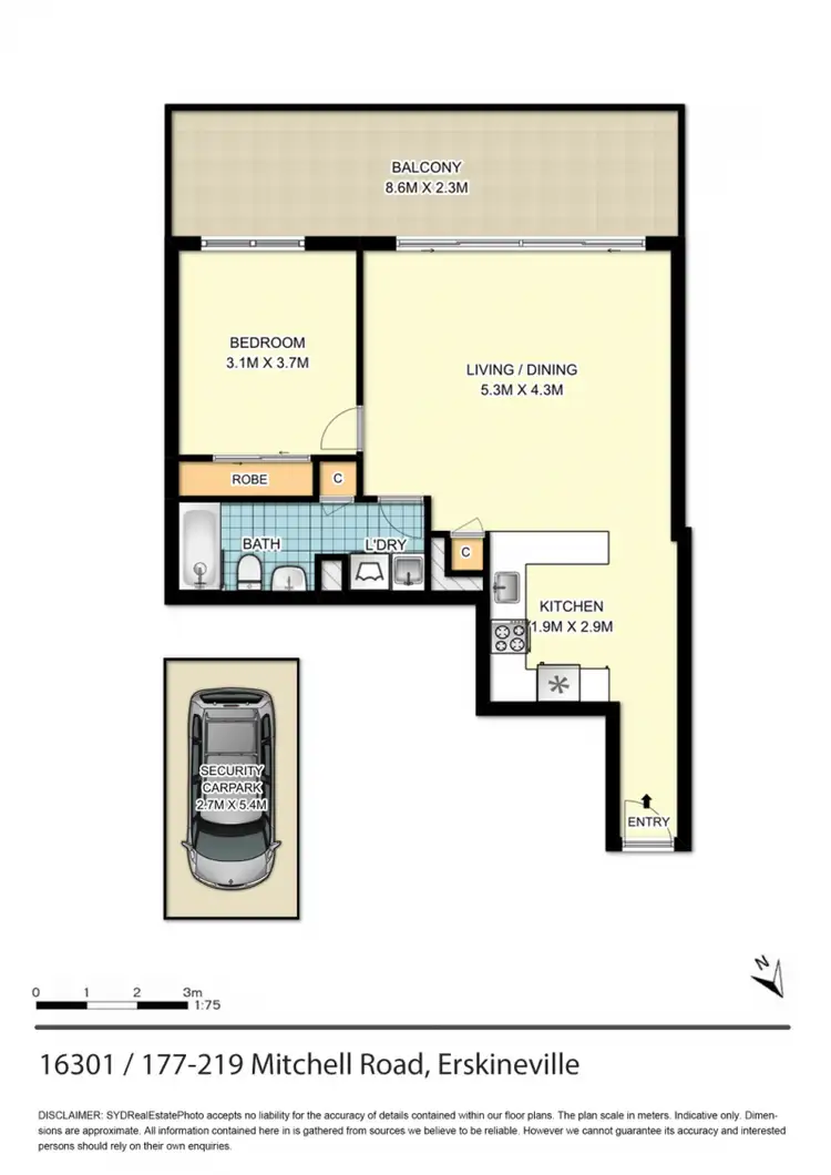 Floorplan of Homely apartment listing, 16301/177-219 Mitchell Road, Erskineville NSW 2043