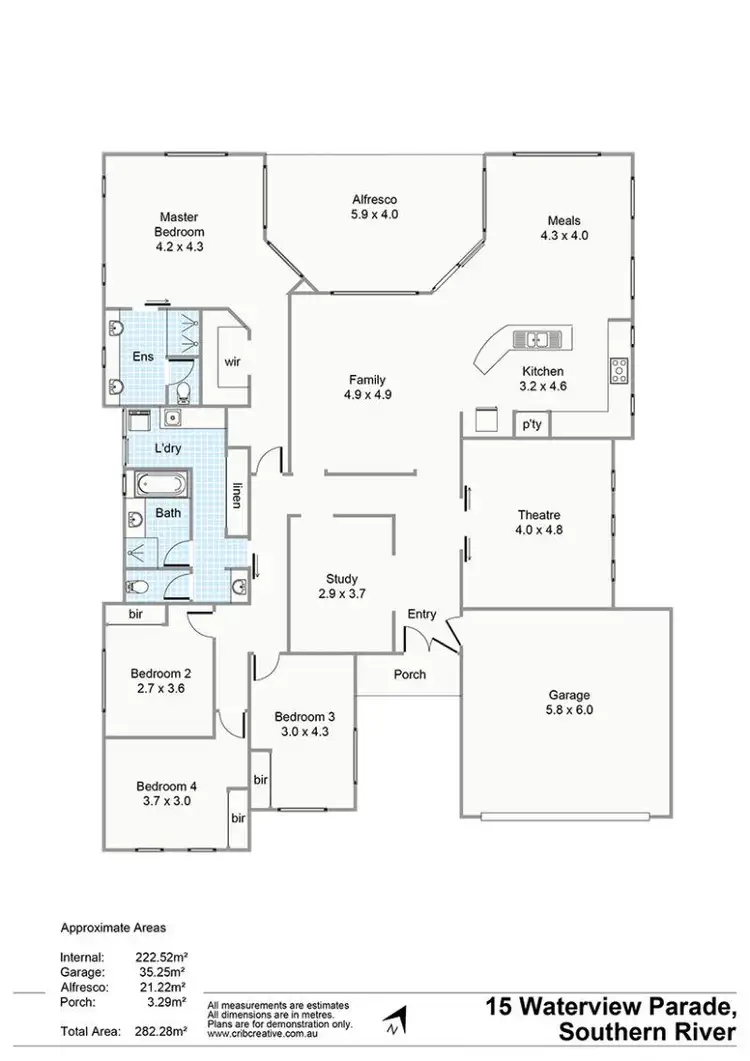 Floorplan of Homely house listing, 15 Waterview Parade, Southern River WA 6110