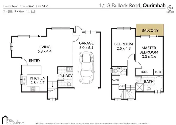 Floorplan of Homely townhouse listing, 1/13 Bullock Road, Ourimbah NSW 2258