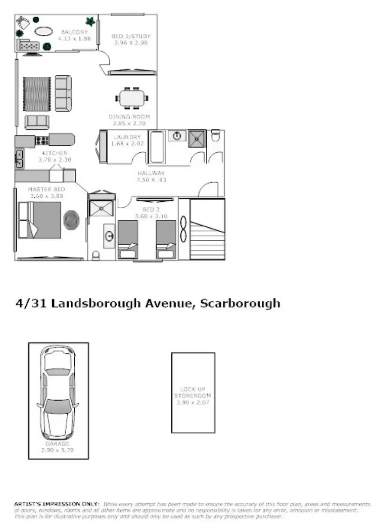 Floorplan of Homely apartment listing, 4/31 Landsborough Ave, Scarborough QLD 4020