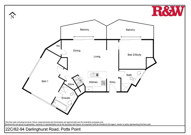 Floorplan of Homely apartment listing, 22C/82-94 Darlinghurst Road, Potts Point NSW 2011