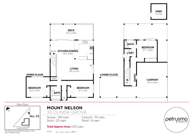 Floorplan of Homely house listing, 33 Olinda Grove, Mount Nelson TAS 7007