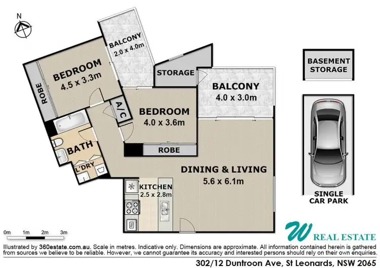 Floorplan of Homely apartment listing, 302/12 Duntroon Ave, St Leonards NSW 2065