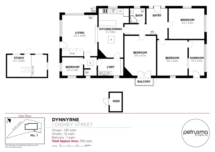 Floorplan of Homely house listing, 1 Digney Street, Dynnyrne TAS 7005