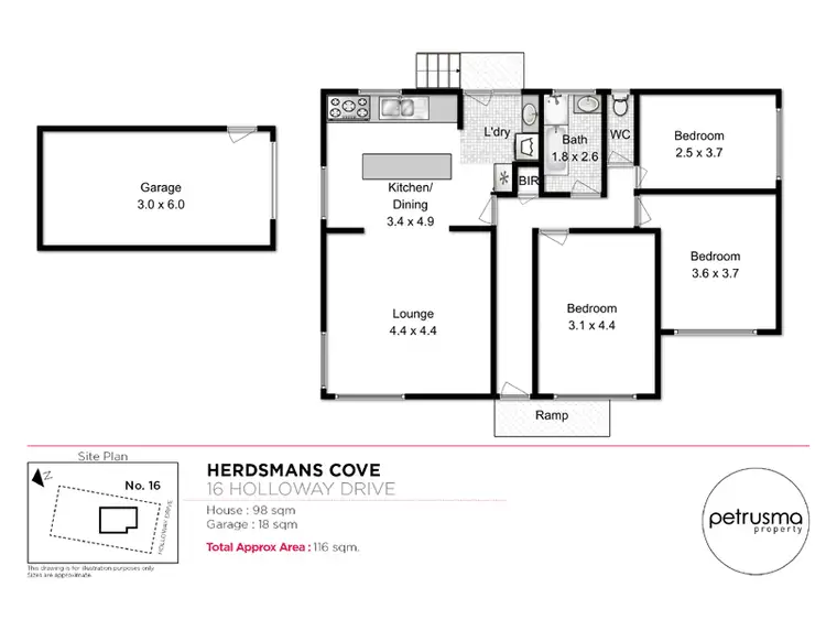Floorplan of Homely house listing, 16 Holloway Drive, Herdsmans Cove TAS 7030