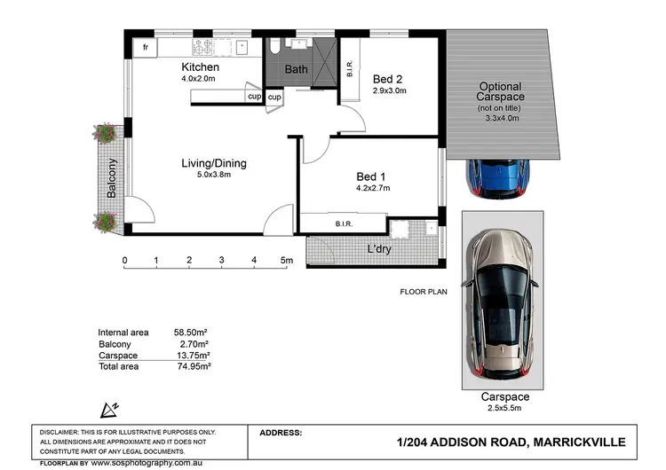 Floorplan of Homely apartment listing, 1/204 Addison Road, Marrickville NSW 2204