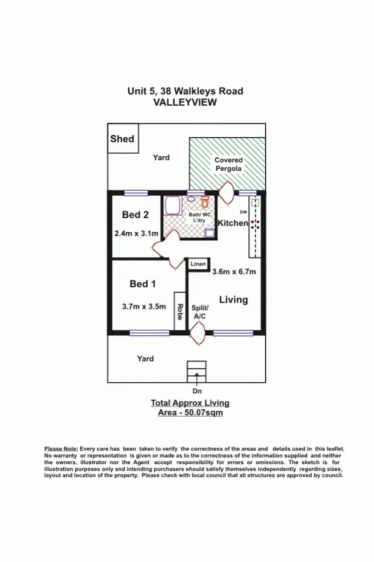 Floorplan of Homely unit listing, Unit 5/38 Walkleys Road, Valley View SA 5093
