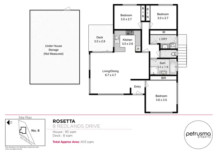 Floorplan of Homely house listing, 8 Redlands Drive, Rosetta TAS 7010