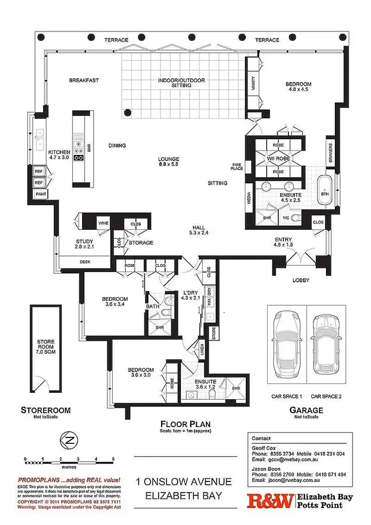 Floorplan of Homely apartment listing, One Onslow Avenue, Elizabeth Bay NSW 2011