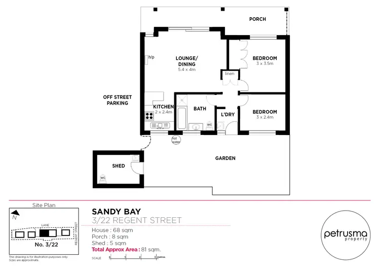 Floorplan of Homely unit listing, 3/22 Regent Street, Sandy Bay TAS 7005
