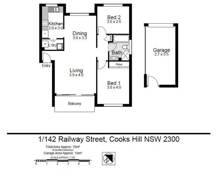 Floorplan of Homely apartment listing, 1/142 Railway Street, Cooks Hill NSW 2300