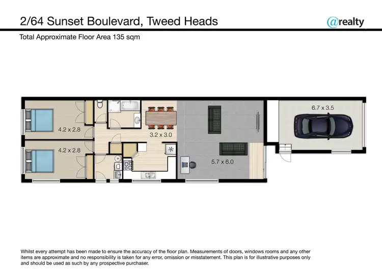 Floorplan of Homely semi-detached listing, 2/64 Sunset Boulevard, Tweed Heads West NSW 2485