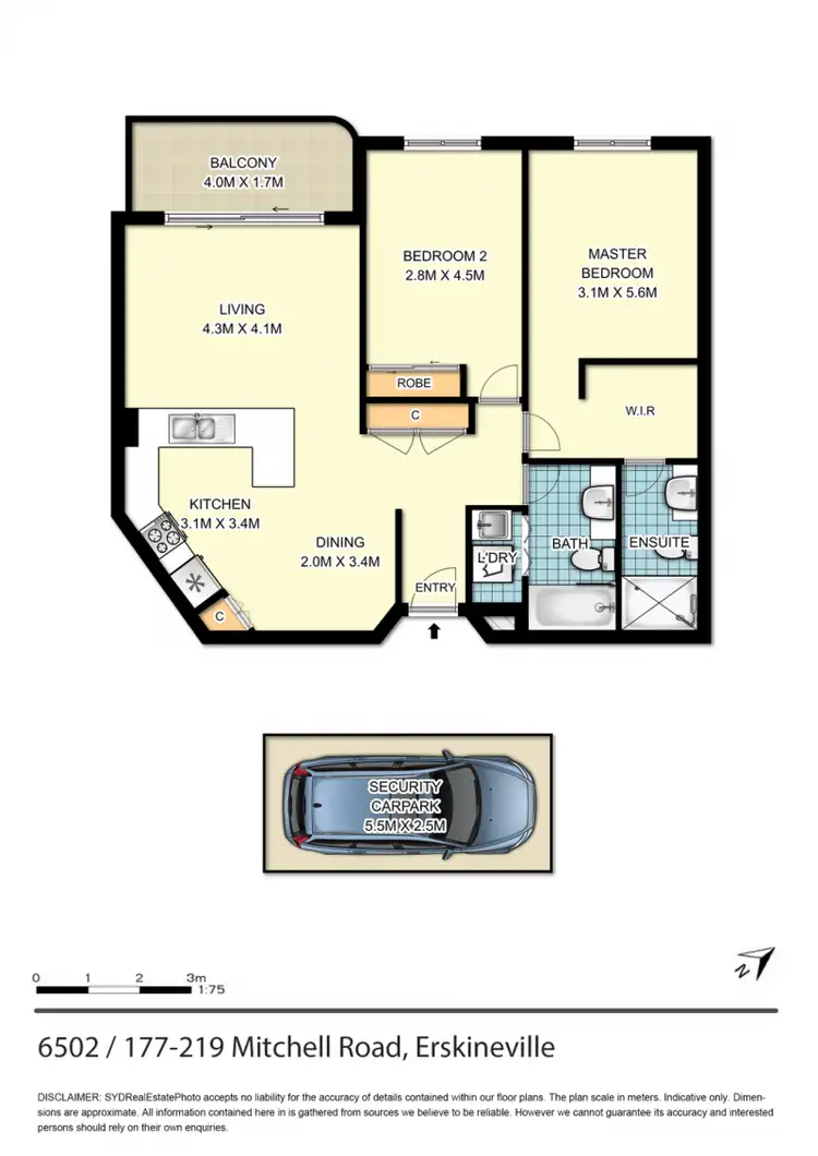 Floorplan of Homely apartment listing, 6502/177-219 Mitchell Road, Erskineville NSW 2043