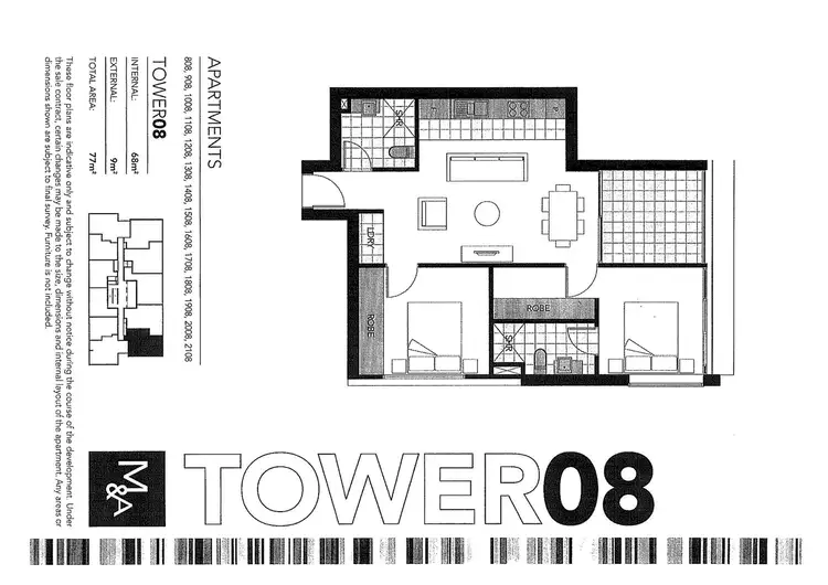 Floorplan of Homely apartment listing, 2008/25 Connor Street, Fortitude Valley QLD 4006