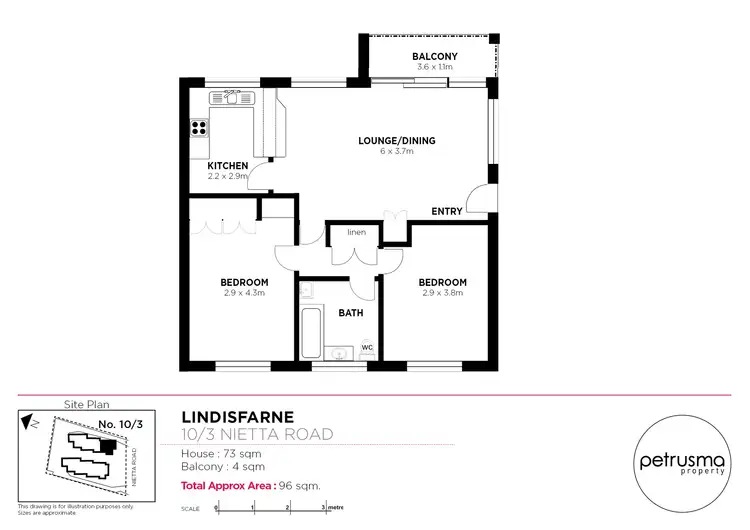 Floorplan of Homely unit listing, 10/3 Nietta Road, Lindisfarne TAS 7015