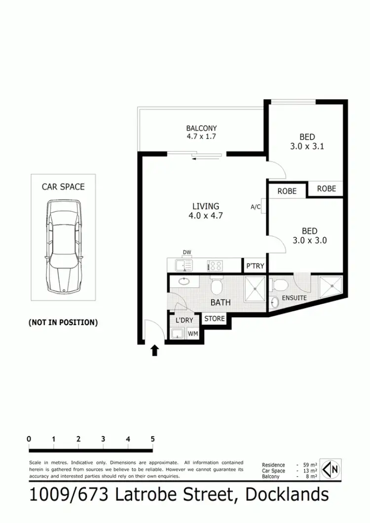 Floorplan of Homely apartment listing, 1009/673 La Trobe Street, Docklands VIC 3008