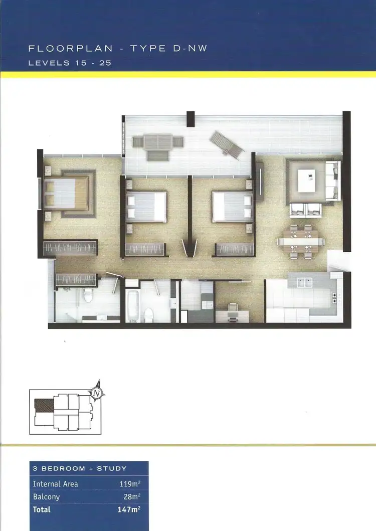 Floorplan of Homely apartment listing, 1502/34 Scarborough Street, Southport QLD 4215