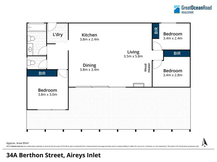 Floorplan of Homely house listing, 34A Berthon Street, Aireys Inlet VIC 3231