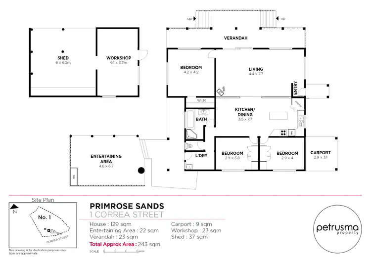 Floorplan of Homely house listing, 1 Correa Street, Primrose Sands TAS 7173