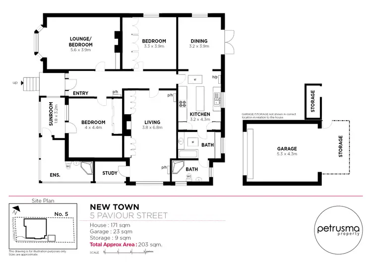 Floorplan of Homely house listing, 5 Paviour Street, New Town TAS 7008