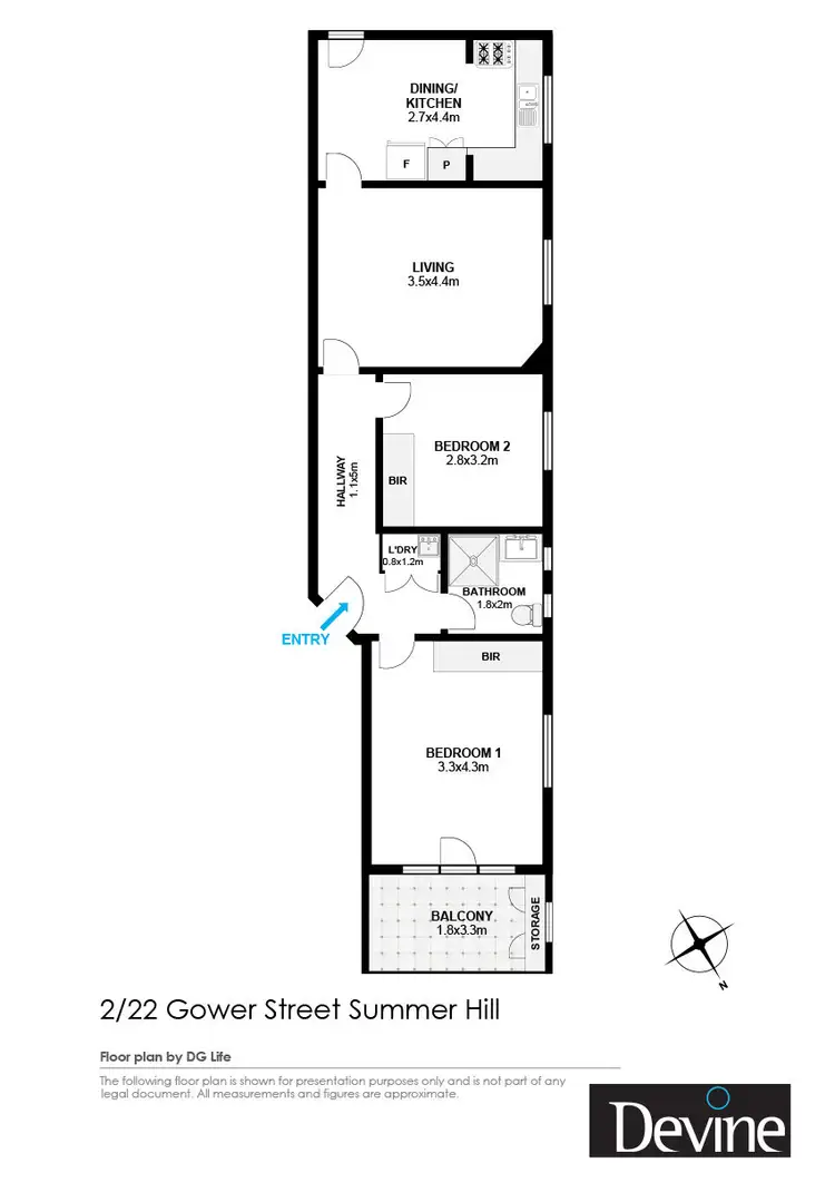 Floorplan of Homely apartment listing, 2/22 Gower Street, Summer Hill NSW 2130