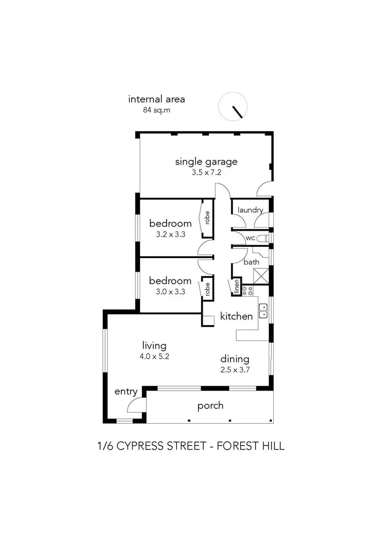 Floorplan of Homely unit listing, 1/6 Cypress Street, Forest Hill NSW 2651