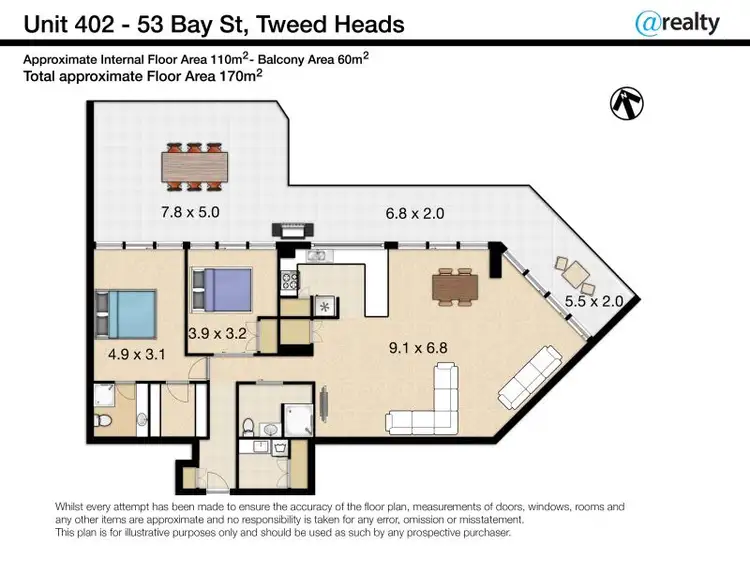 Floorplan of Homely apartment listing, 402/53 Bay Street, Tweed Heads NSW 2485