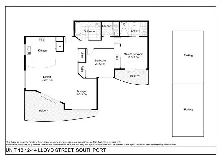 Floorplan of Homely apartment listing, 18/12-14 Lloyd Street, Southport QLD 4215