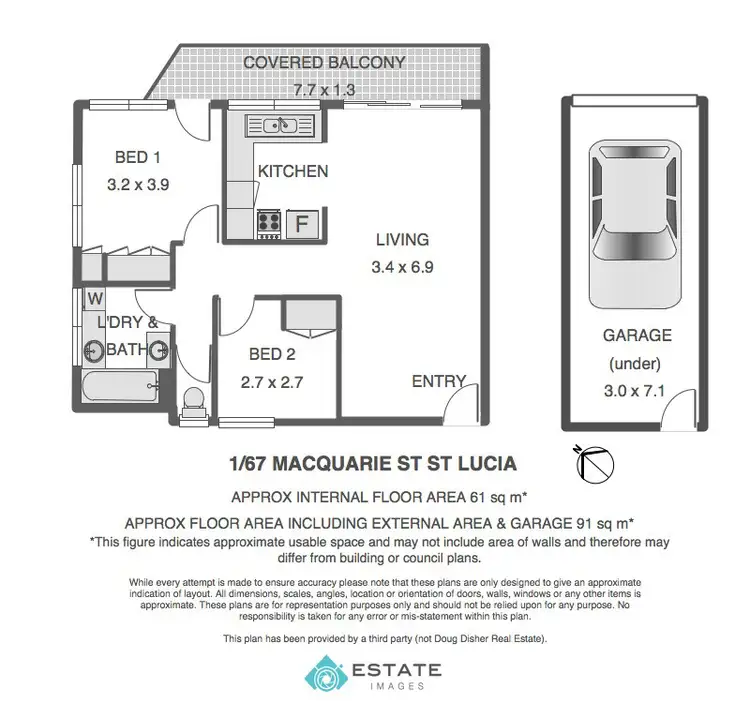 Floorplan of Homely unit listing, 1/67 Macquarie Street, St Lucia QLD 4067
