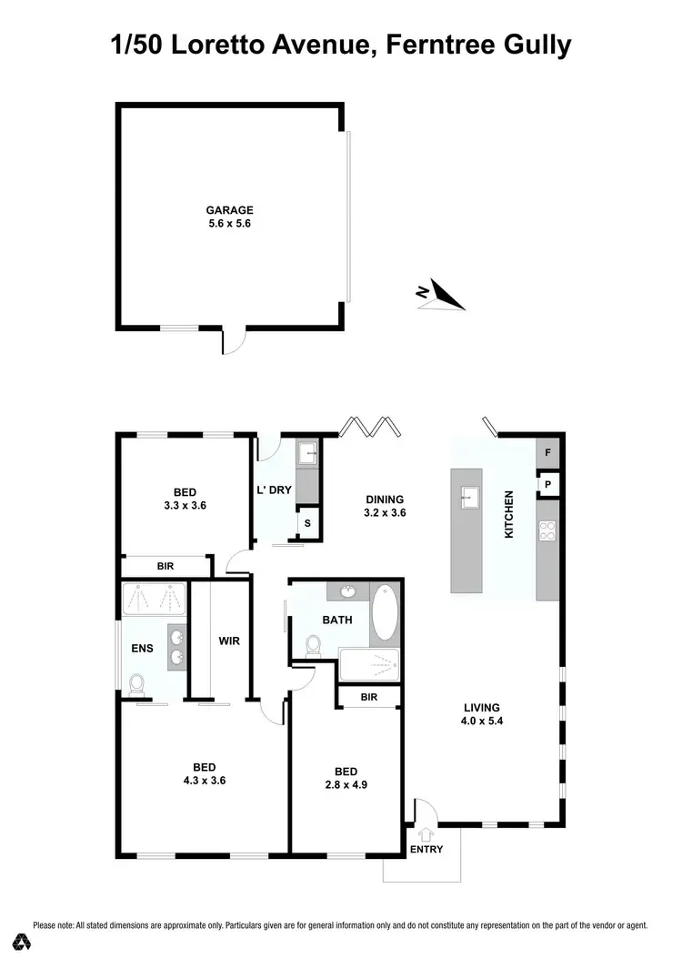 Floorplan of Homely villa listing, 1/50 Loretto Avenue, Ferntree Gully VIC 3156