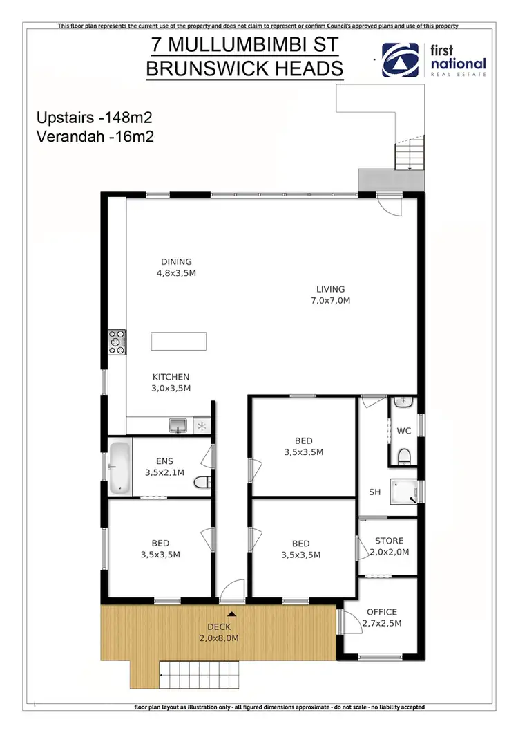 Floorplan of Homely house listing, 7 Mullumbimbi Street, Brunswick Heads NSW 2483